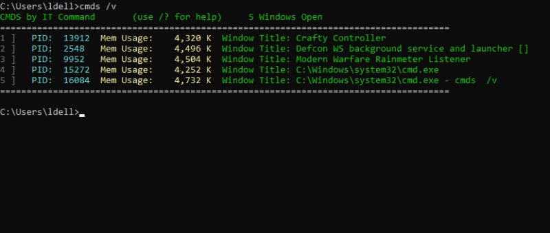 CMDS - View and manage cmd.exe windows [Developer Tool] - Batch-Man